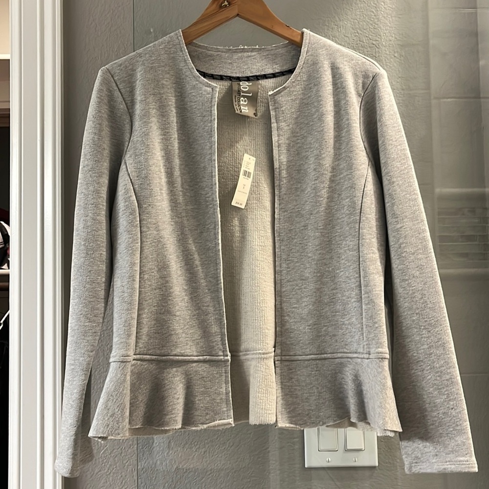 NWT Anthropologie Dolan open from sweater jacket with ruffle and raw edge.